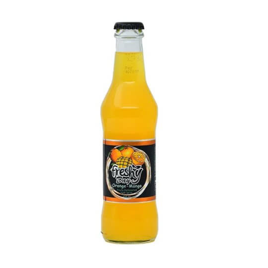 نوشیدنی گازدار شیشه ای پرتقال انبه 250 میل فرشی دی کد 0504030019