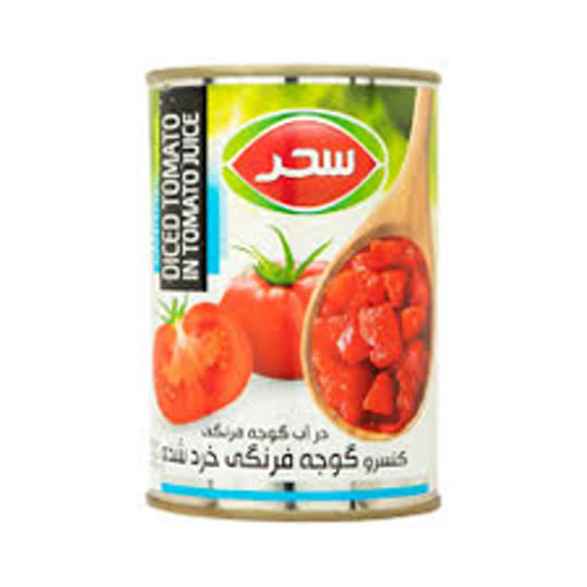 كنسرو گوجه فرنگي خرد شده 400 سحر کد 9030047